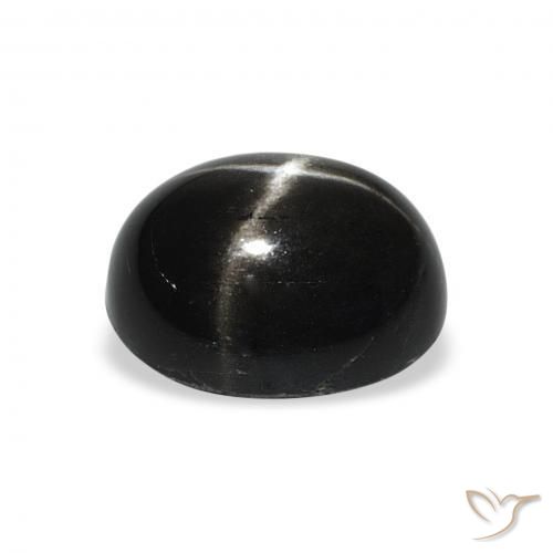 Diópsido Estrella Negro natural de 4.91 ct, Ovalada, Opaco