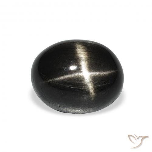 Diópsido Estrella Negro natural de 5.32 ct, Ovalada, Opaco