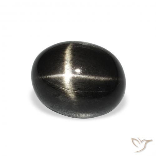 Diópsido Estrella Negro natural de 5.32 ct, Ovalada, Opaco