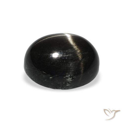 Diópsido Estrella Negro natural de 5.32 ct, Ovalada, Opaco