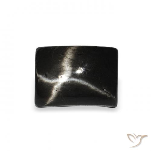2.85ct Natural Negro Diópsido Estrella, Corte Baguette, Opaco