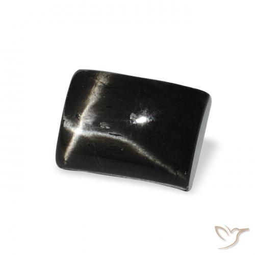 Diópsido Estrella Negro natural de 2.85 ct, Corte Baguette, Opaco