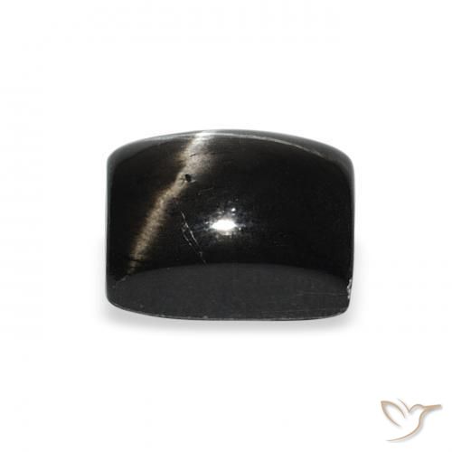 Diópsido Estrella Negro natural de 2.85 ct, Corte Baguette, Opaco