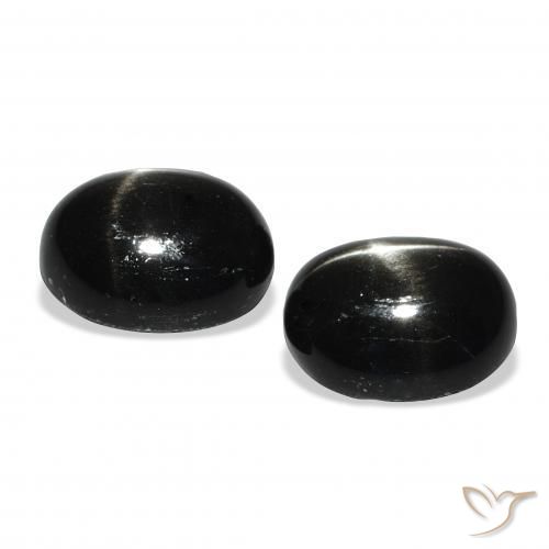 Gemas de Diópsido Estrella Negro natural de 9.43 ct, Ovalada, Opaco