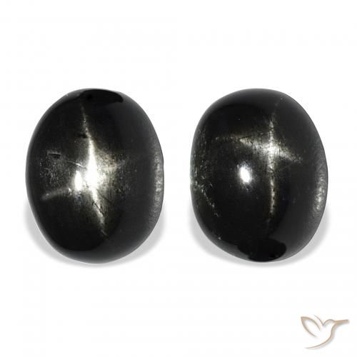 9.92ctw Natural Negro Diópsido Estrella, Ovalada, Opaco