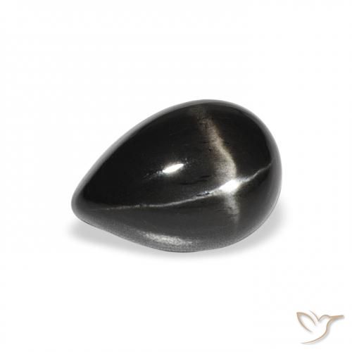 2.37ct Natural Negro Diópsido Estrella, En forma de pera, Opaco