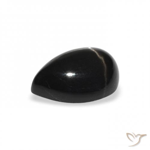 Diópsido Estrella Negro natural de 2.37 ct, En forma de pera, Opaco