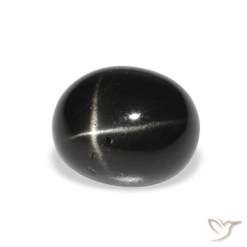 Diópsido Estrella Negro natural de 4.75 ct, Ovalada, Opaco