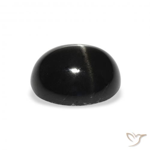 Diópsido Estrella Negro natural de 4.75 ct, Ovalada, Opaco