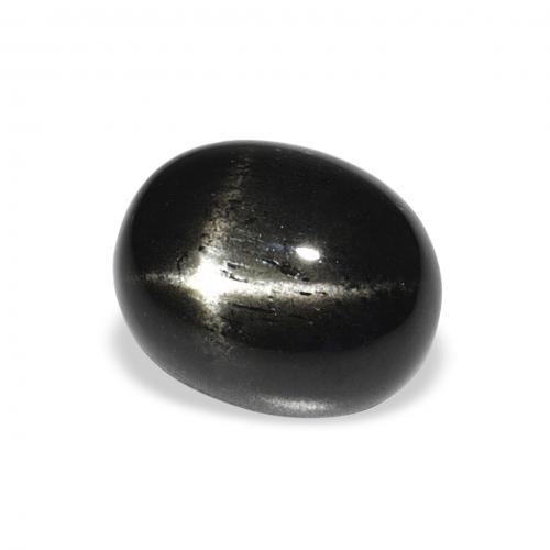 Diópsido Estrella Negro natural de 4.42 ct, Ovalada, Opaco