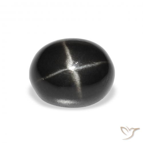 Diópsido Estrella Negro natural de 5.51 ct, Ovalada, Opaco