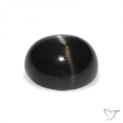 Diópsido Estrella Negro natural de 5.51 ct, Ovalada, Opaco