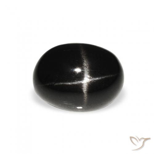 1.44ct Natural Negro Diópsido Estrella, Ovalada, Opaco