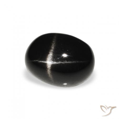 Diópsido Estrella Negro natural de 1.44 ct, Ovalada, Opaco