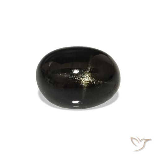 Diópsido Estrella Negro natural de 1.38 ct, Ovalada, Opaco