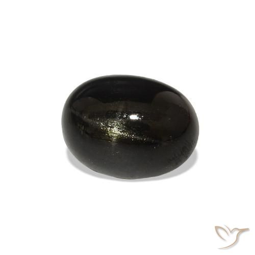 Diópsido Estrella Negro natural de 1.38 ct, Ovalada, Opaco