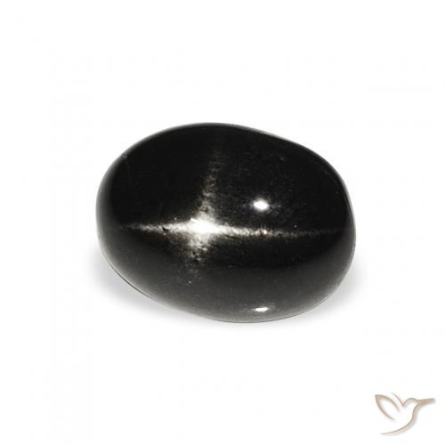 1.59ct Natural Negro Diópsido Estrella, Ovalada, Opaco