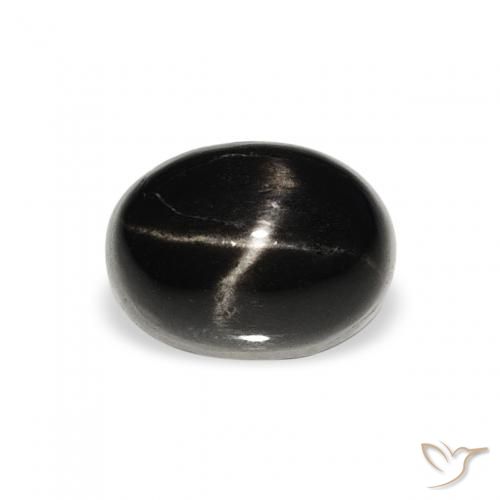 1.77ct Natural Negro Diópsido Estrella, Ovalada, Opaco