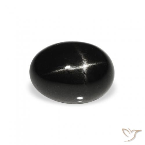 1.34ct Natural Negro Diópsido Estrella, Ovalada, Opaco