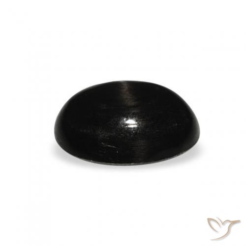 Diópsido Estrella Negro natural de 1.33 ct, Ovalada, Opaco
