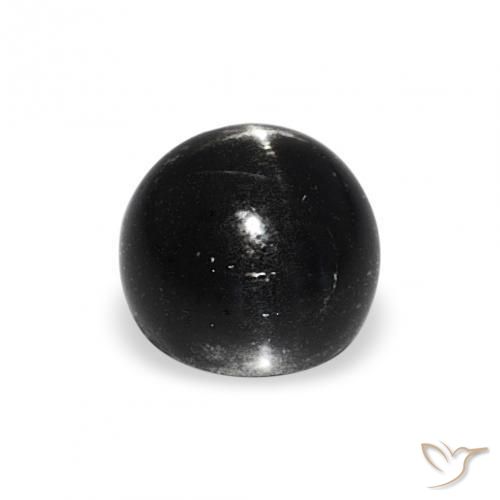 Diópsido Estrella Negro natural de 1.66 ct, Redondo, Opaco