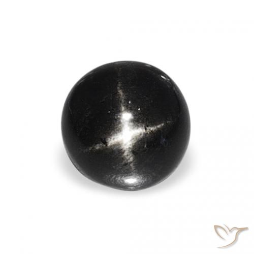 1.20ct Natural Negro Diópsido Estrella, Redondo, Opaco