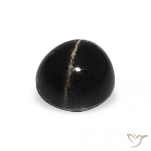 Diópsido Estrella Negro natural de 1.49 ct, Redondo, Opaco