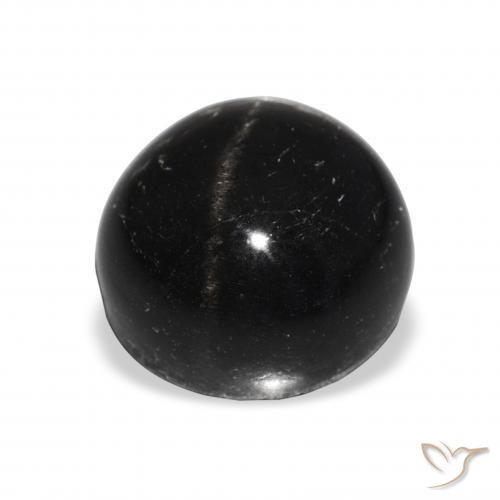 Diópsido Estrella Negro natural de 11.74 ct, Redondo, Opaco