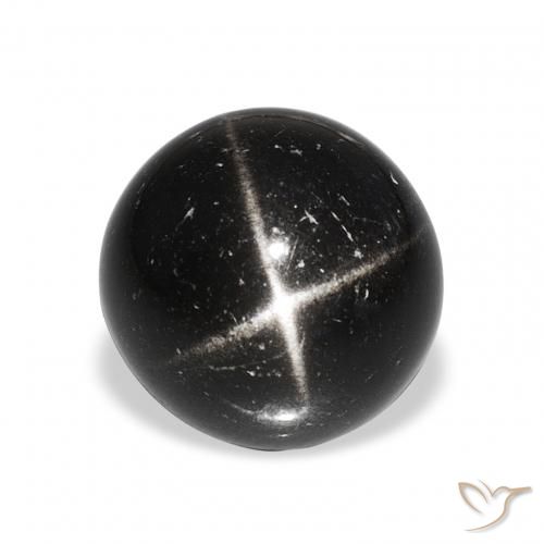 9.76ct Negro Diópsido Estrella, Redondo, Opaco