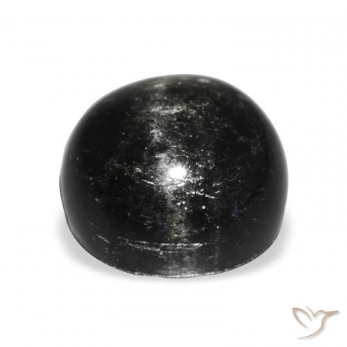Diópsido Estrella Negro natural de 9.82 ct, Redondo, Opaco