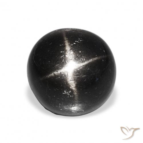 9.06ct Negro Diópsido Estrella, Redondo, Opaco