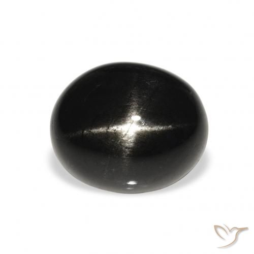 5.45ct Natural Negro Diópsido Estrella, Ovalada, Opaco