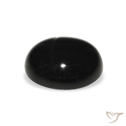 Diópsido Estrella Negro natural de 5.45 ct, Ovalada, Opaco
