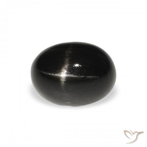 2.11ct Natural Negro Diópsido Estrella, Ovalada, Opaco