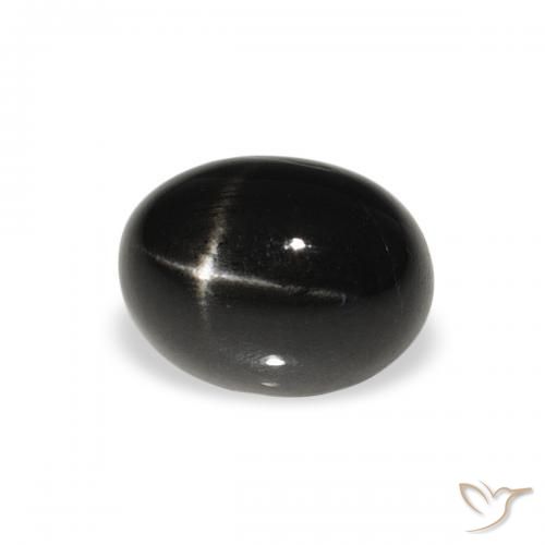 Diópsido Estrella Negro natural de 2.11 ct, Ovalada, Opaco