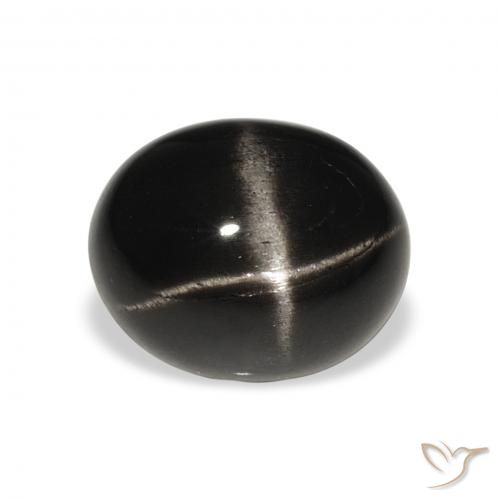 5.80ct Natural Negro Diópsido Estrella, Ovalada, Opaco