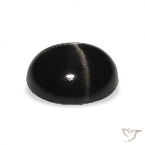 Diópsido Estrella Negro natural de 5.80 ct, Ovalada, Opaco