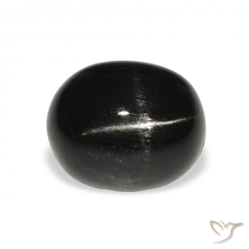 6.19ct Natural Negro Diópsido Estrella, Ovalada, Opaco