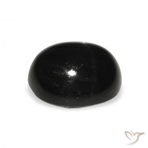 Diópsido Estrella Negro natural de 6.19 ct, Ovalada, Opaco