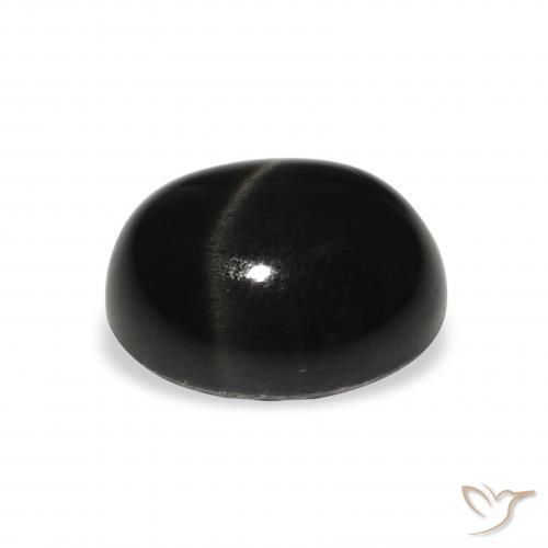 Diópsido Estrella Negro natural de 6.62 ct, Ovalada, Opaco