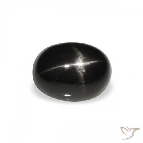 1.40ct Natural Negro Diópsido Estrella, Ovalada, Opaco