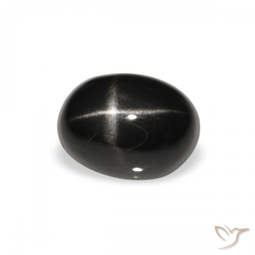 Diópsido Estrella Negro natural de 1.40 ct, Ovalada, Opaco