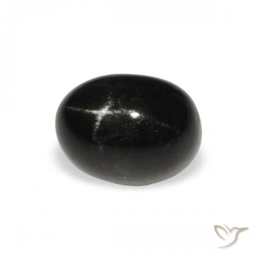 Diópsido Estrella Negro natural de 2.45 ct, Ovalada, Opaco