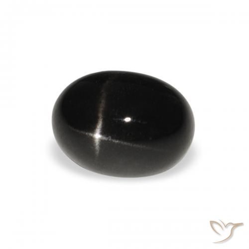 Diópsido Estrella Negro natural de 2.61 ct, Ovalada, Opaco