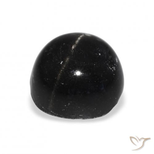 Diópsido Estrella Negro natural de 10.11 ct, Redondo, Opaco