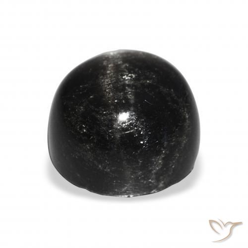 Diópsido Estrella Negro natural de 10.95 ct, Redondo, Opaco