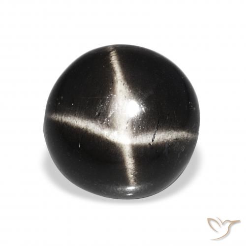 8.06ct Negro Diópsido Estrella, Redondo, Opaco