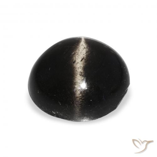 Diópsido Estrella Negro natural de 8.06 ct, Redondo, Opaco