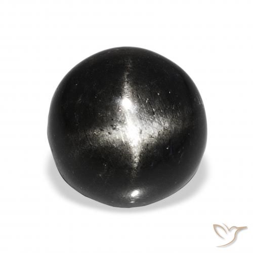 11.09ct Negro Diópsido Estrella, Redondo, Opaco