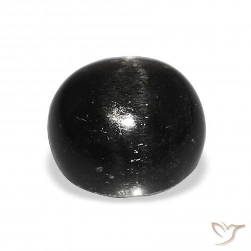 Diópsido Estrella Negro natural de 11.09 ct, Redondo, Opaco